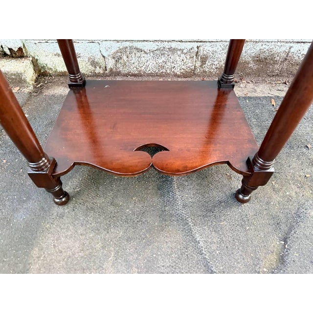 Antique 19th Century Early American Empire Style Mahogany One Drawer Wash Stand Side Table For Sale - Image 12 of 15