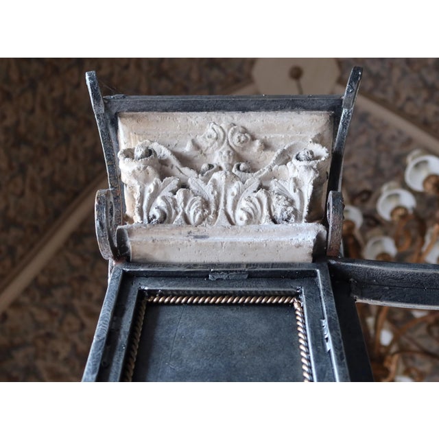 Large Wrought Iron Decorated Silver Wall Gate For Sale - Image 4 of 9