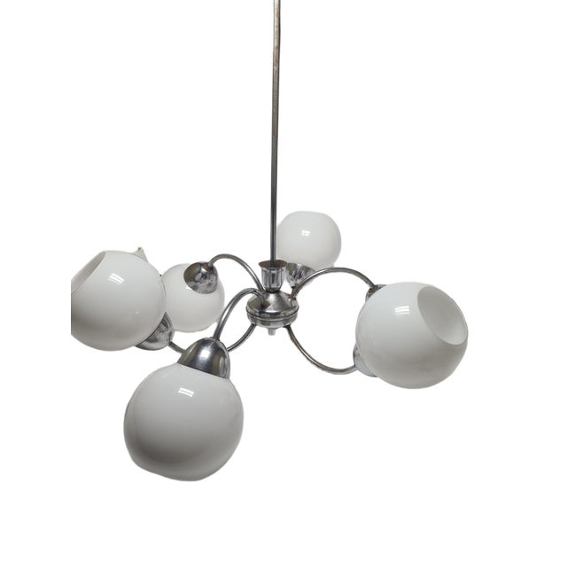 Art Deco Style Chandelier, Poland, 1960s For Sale - Image 4 of 13