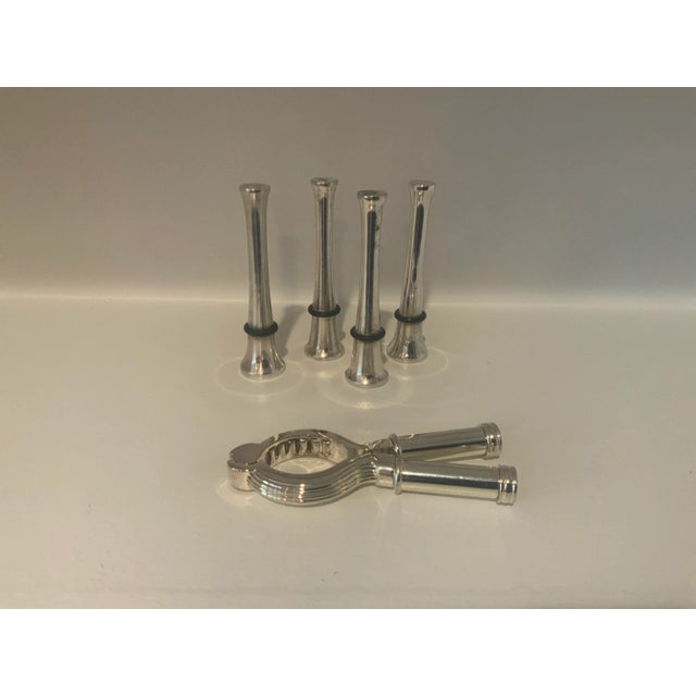 Vintage Silver Plate Bottle/Wine Stoppers -Set of 5 For Sale - Image 12 of 12
