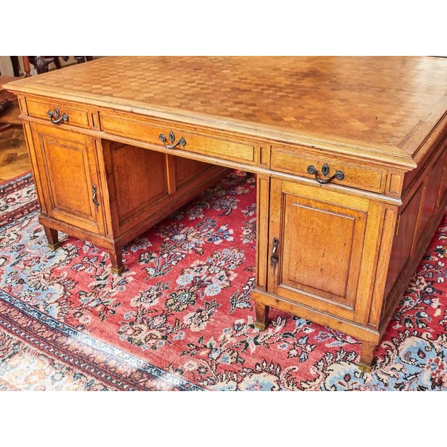 Large Antique Oak Desk For Sale - Image 14 of 14