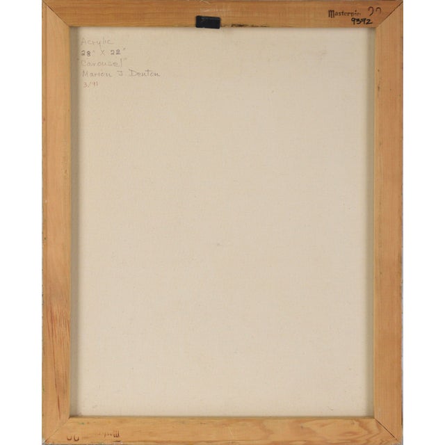 "Carousel" Abstracted Horses With Texture in Acrylic on Canvas by Marion J Denton For Sale - Image 9 of 10