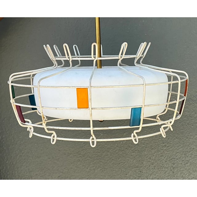 Mid-Century Modern Vintage Mid-Century Modern Wire Pendant Fixture For Sale - Image 3 of 12