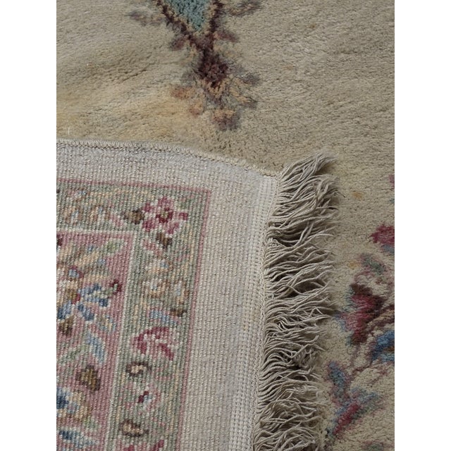 Textile Vintage Persian Style Ivory, Dusty Rose & Powder Blue Floral Palace Rug, Circa Mid-20th Century – 15’11” X 11’4” For Sale - Image 7 of 9