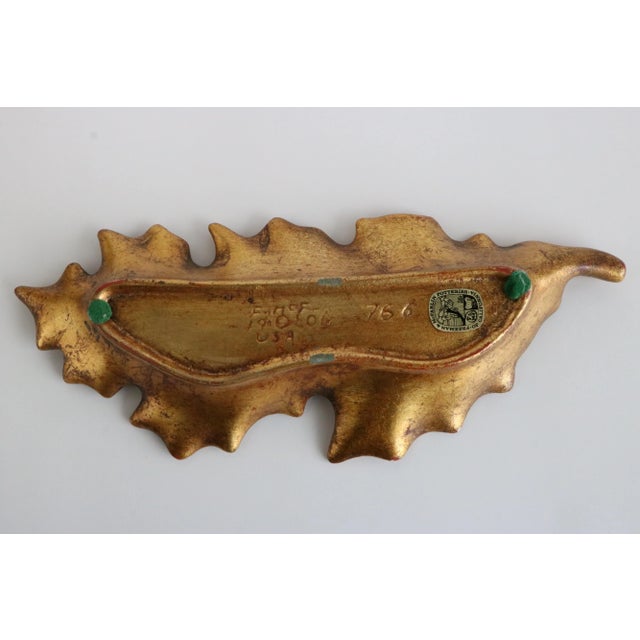 1960s Freeman & McFarlin Gold Gilded Leaf Dish For Sale - Image 5 of 6