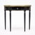 French French Louis XVI Style Ebonized, Brass and Marble Demi-Lune Console Table For Sale - Image 3 of 9