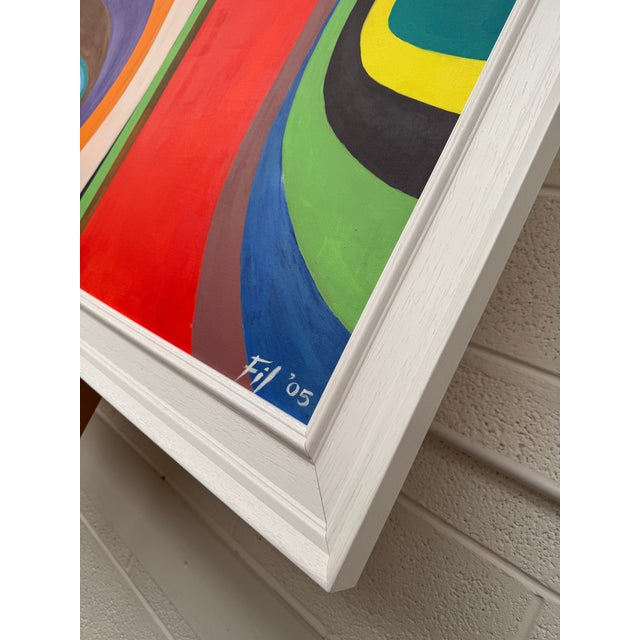 Large Contemporary Abstract Art "Cosmic Rainbow" on Canvas by British Artist, 2005 For Sale - Image 13 of 14