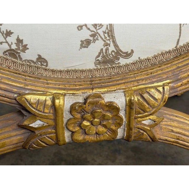 Pair of Italian Neoclassical Curule Stools W/ Fortuny Upholstery For Sale - Image 17 of 17