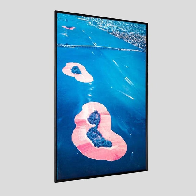 Christo “Surrounded Islands” Project for Biscayne Bay, Greater Miami, Florida. 1980/83. Photographic print signed in...