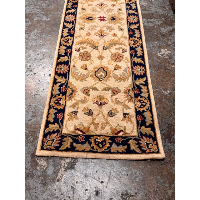 Persian 2ft 7in × 9ft Jaunty Legacy Collection Le-75 Wheat Wool Runner Rug For Sale - Image 3 of 12