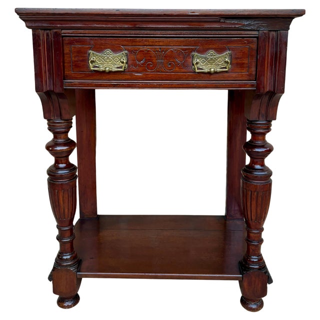 Early 20th Century Early 20th Century Console Table with One Drawer and Low Open Shelf, 1920s For Sale - Image 5 of 18