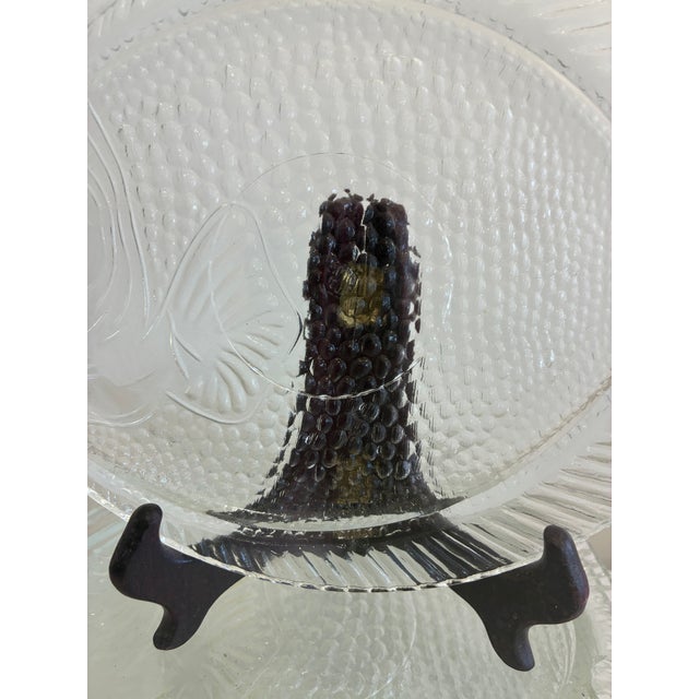 Mid 20th Century Mid 20th Century Mid-Century Modern Clear Pressed Glass Fish Plates – Set of 12 For Sale - Image 5 of 9