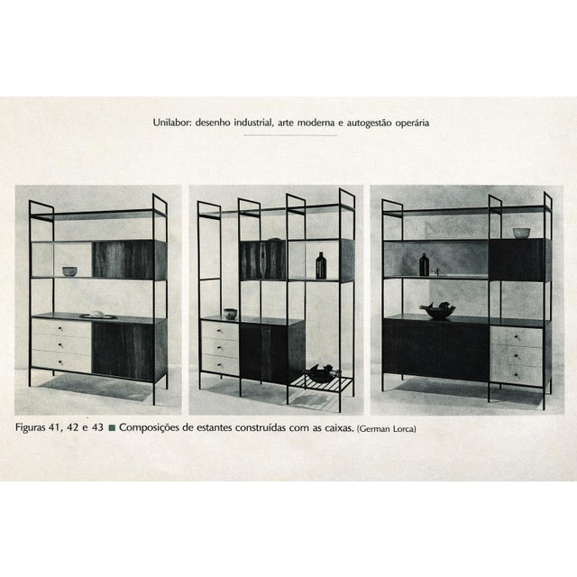 “Mf 710” Modular Bookshelf in Rosewood & Metal, Geraldo De Barros for Unilabor, Brazil, C. 1955 For Sale - Image 16 of 17
