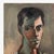 Portraiture Vintage 1950s Modernist Portrait of Young Man, Oil on Board For Sale - Image 3 of 6