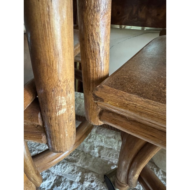 1980s Vintage Rattan Bentwood Patio Dining Set of 5 For Sale - Image 9 of 12