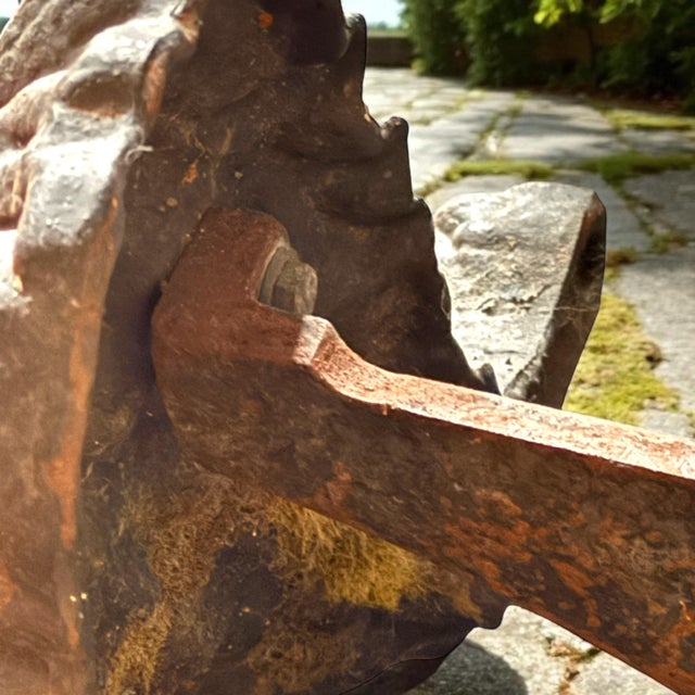 1860 Large Recumbent Lion & Unicorn Cast Iron Boot Scrapes - Set of 2 For Sale - Image 6 of 6