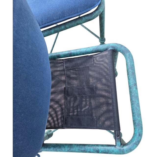 2 Vintage Pompeii Babylon Designer Side Chairs Twisted Aluminum Faux Verdigris For Sale - Image 12 of 13