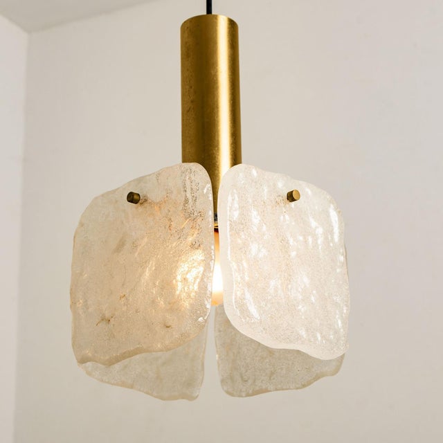 Ice Glass Pendant Light attributed to J. T. Kalmar, 1960s For Sale - Image 15 of 18