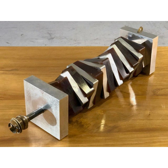 DESCRIPTION: An elegant and radical table lamp, Kinetic, Op-Art, Post-Modernist, Memphis, Space-Age, modular tiered...