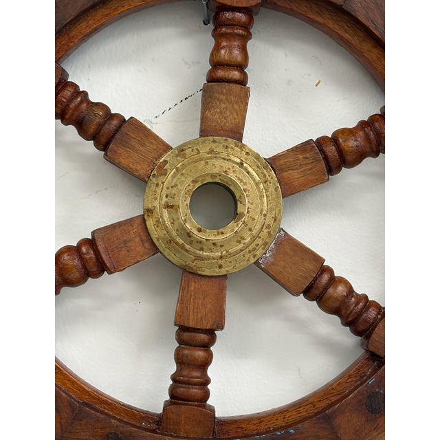 Wooden Ship’s Wheel Wall Decor For Sale - Image 9 of 14