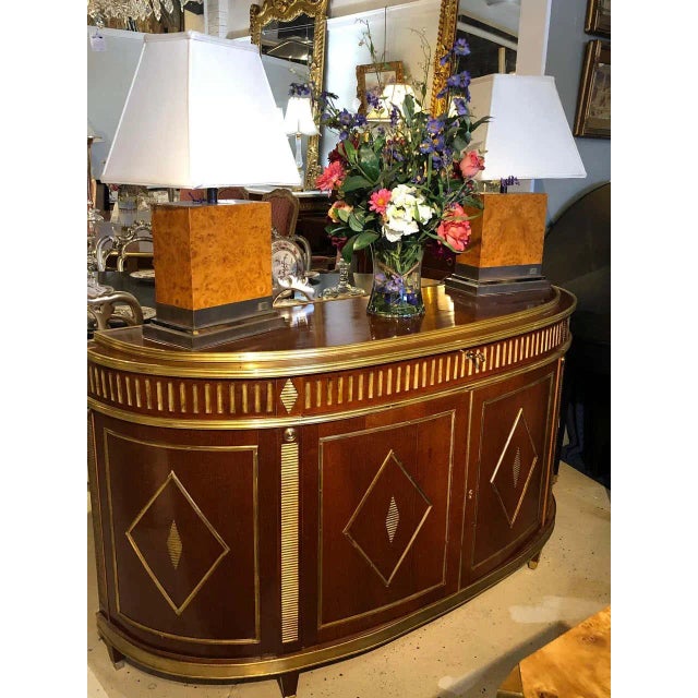 Palatial Russian Neoclassical Style Demilune Console Cabinet For Sale - Image 12 of 13