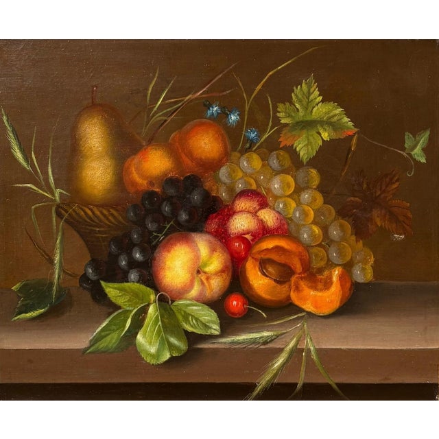 Ecole française XIXe. Natures mortes aux fruits. Peinture a l'huile sur toile Dimensions 55 x 60 cm. 46 x 39 cm sans le...