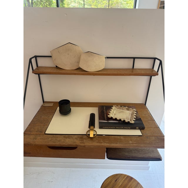 Wood Arthur Umanoff Wall Hanging Desk, 1960s For Sale - Image 7 of 18