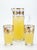 Mid-Century Yellow Glass Lemonade Set with Gilt Geometric Motif, 1950s, Set of 3, in Very Good conditions. Designed 1950...