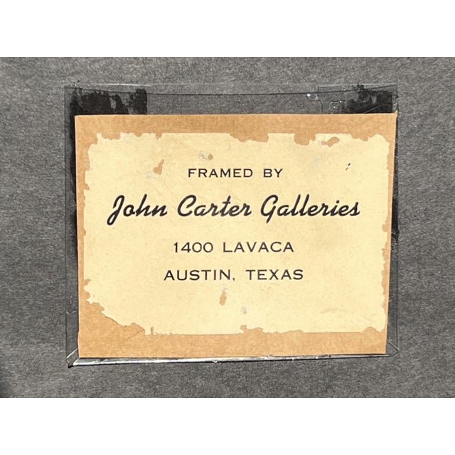 Paint Otis Dozier Modern Early Texas Western Wilderness Landscape Scene of Two Men and a Hog, 1944 For Sale - Image 7 of 7