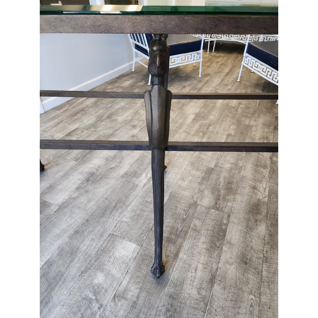 Metal Late 20th Century Hollywood Regency Patinated Metal Console Table For Sale - Image 7 of 12