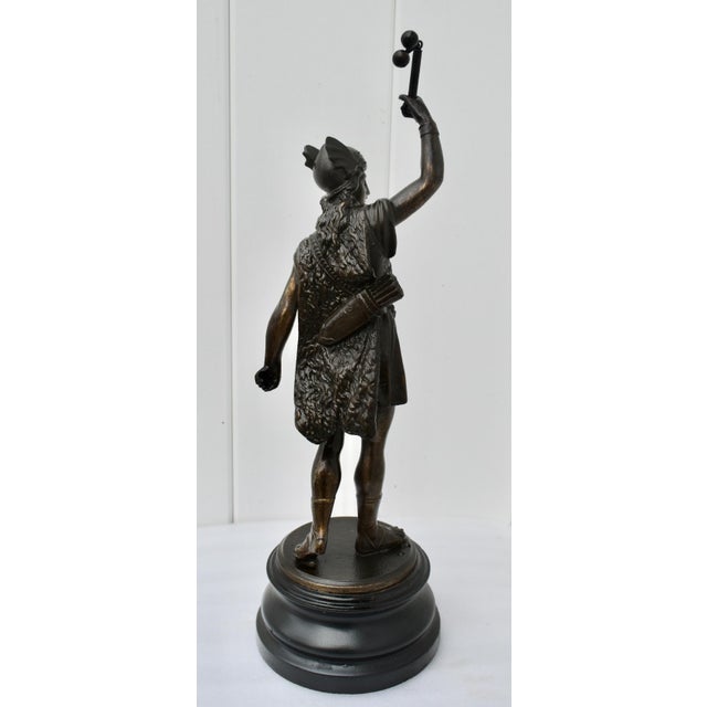 Bronze Antique Spelter Bronze Finish Roman Warrior Statue For Sale - Image 8 of 12