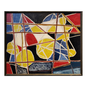 Mid Century French Abstract Painting by Ecole De Paris Painter Gabriel Zendel