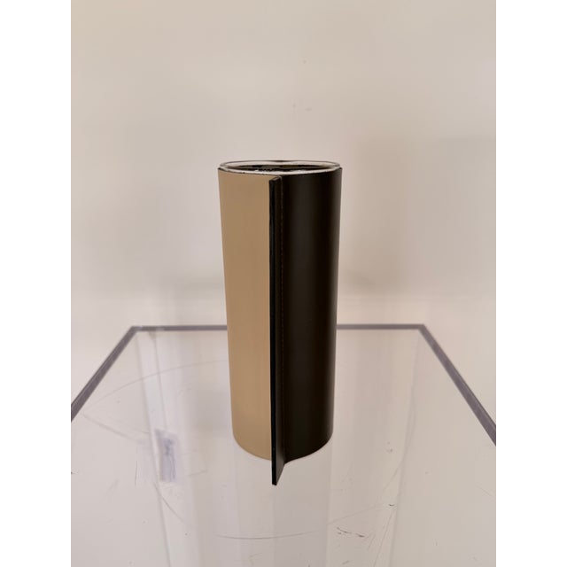 Arteriors Home Arteriors Two Toned Leather Vase (Small) For Sale - Image 4 of 6