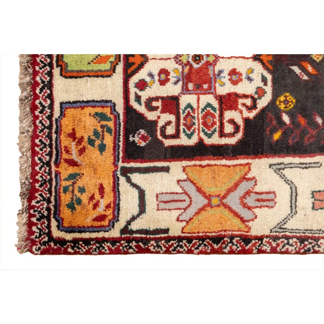 Vintage Hand-Knotted Persian Qashqai Rug 5'9" X 8'6" For Sale - Image 11 of 18