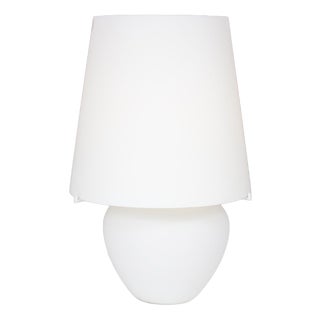 White Glass Table Lamp from Punto Luce, Murano, Italy, 1990s For Sale