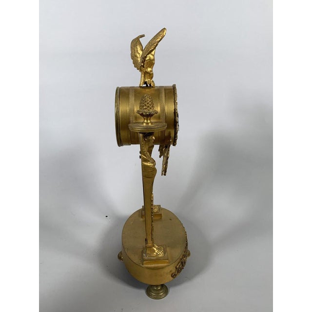 Empire period portico clock with Egyptian motifs, gilt bronze, circa 1800, 19th century For Sale - Image 9 of 9