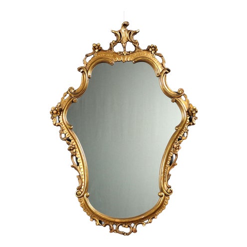 Baroque Style Carved and Gilded Mirror For Sale