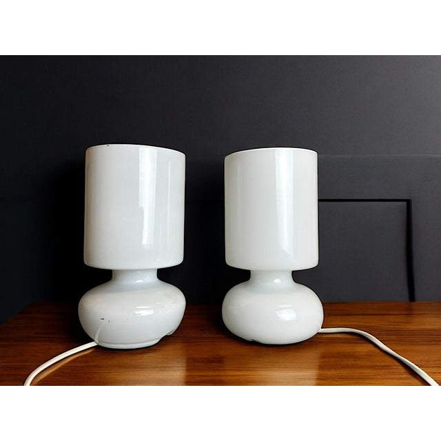 Glass Modern Table Lamps in White Opaline Glass from Ikea, Set of 2 For Sale - Image 7 of 7