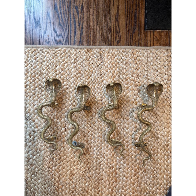Large Architectural Bronze Cobra Hardware Left For Sale - Image 4 of 10