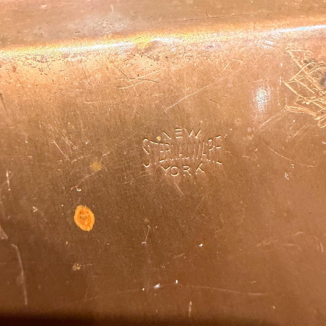 Antique Copper Tray Crafted by Sternauware New York Silent Butler For Sale - Image 11 of 11