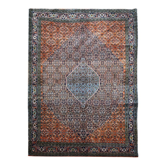Vintage Persian Bijar Wool Rug 6’7” X 9’10” For Sale