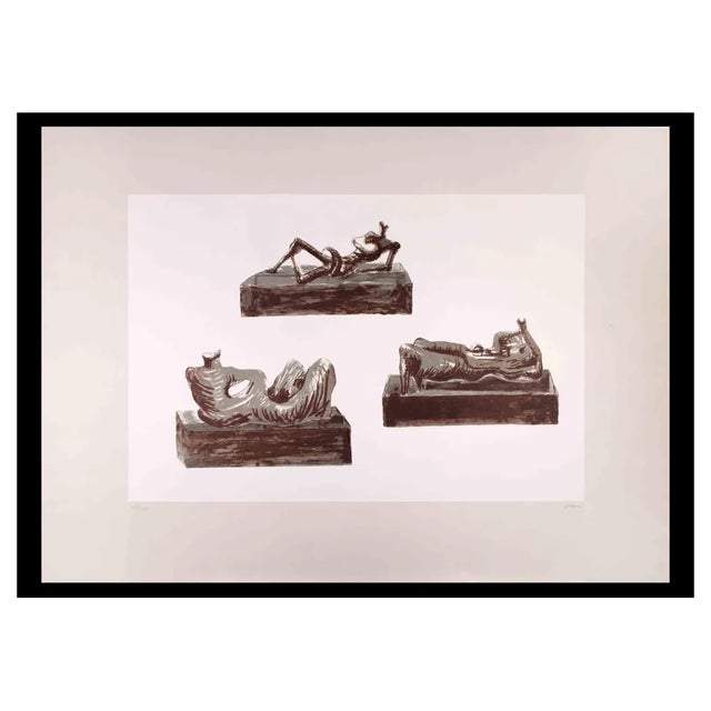 Henry Moore, Three Reclining Figures, Lithograph, 1976 For Sale