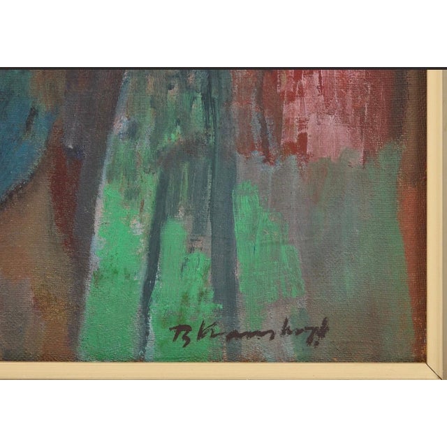 Expressionism Bruno Krauskopf, German Expressionist Oil Painting Bruno Krauskopf Cubist Cafe Scene For Sale - Image 3 of 6