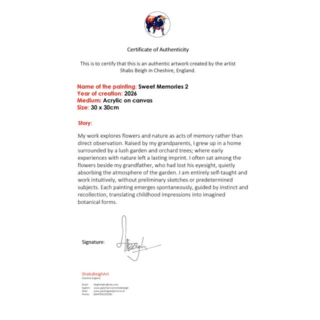 2020s Sweet Memories 2 Original Impressionist Acrylic Painting For Sale - Image 5 of 5