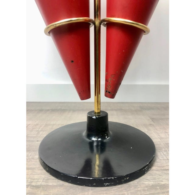 Metal & Brass Red Cone Umbrella Stand from Vitra, Italy, 1970s For Sale - Image 6 of 11