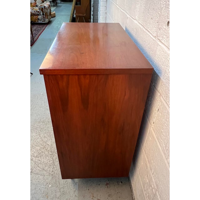 Vintage Five Drawer Walnut Highboy Dresser by Drew Furniture For Sale - Image 9 of 14