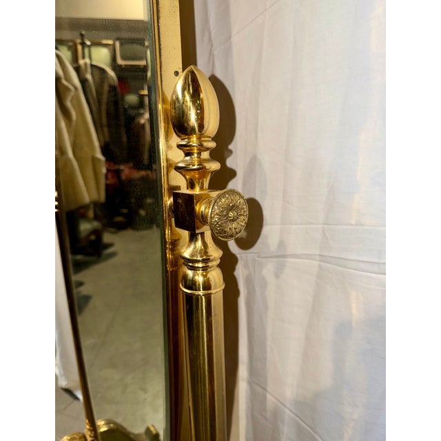 Antique Gilded Bronze Mirror with Pedestal, 1950s For Sale - Image 13 of 14