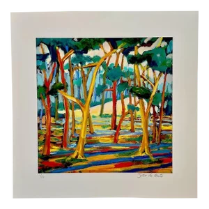 Giclee Print of en Plein Air Painting of a Eucalyptus Grove “Two Yellow Trees” by João De Brito -