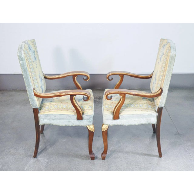 Wood Empire Style Armchairs in Walnut, Set of 2 For Sale - Image 7 of 11