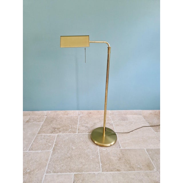 Metal Hollywood Regency Articulated Brass Floor Lamp, 1970s For Sale - Image 7 of 16